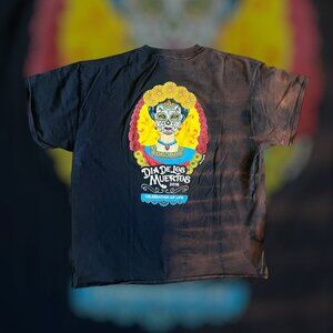 2016 XL Port & Company Dia De Los Muertos CA Lottery 50/50 reverse dye shirt